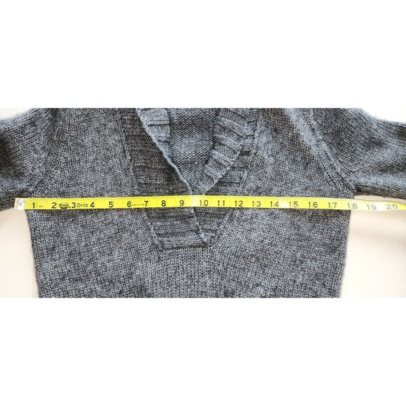 J. Crew Grey Shawl Neck Wool Mohair Blend Sweater Size S - Picture 6 of 6